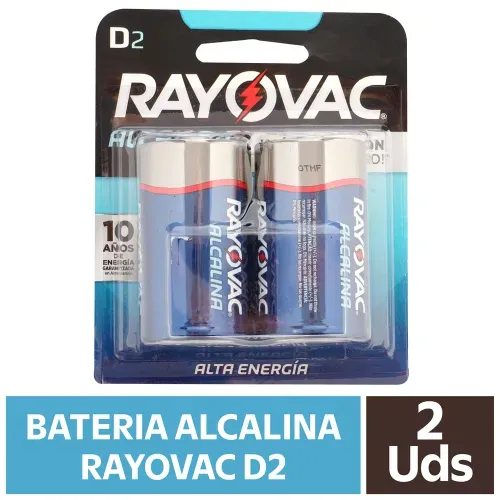 Batería Alcalina Rayovac D2 Blister - 2 Unidades