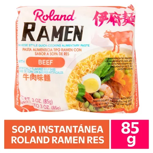 Sopa instantánea Roland ramen sabor res - 85 g