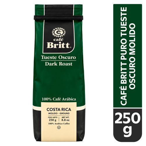 Café Britt Puro Tueste Oscuro Molido - 250 g