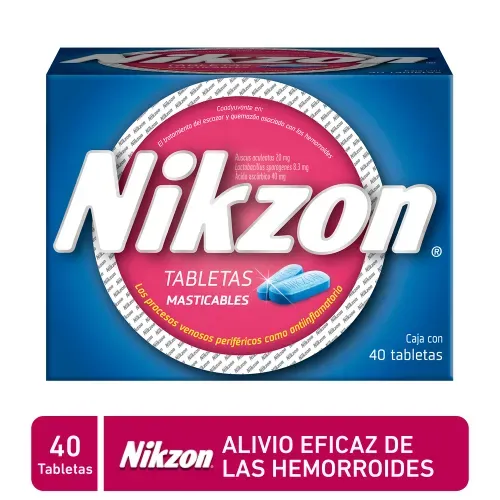 Nikzon para hemorroides- 40 tabletas-Precio indicado por laxante
