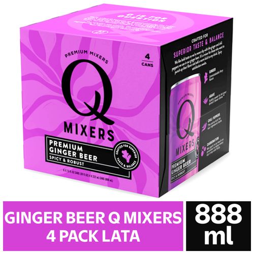 Ginger Beer Q Mix 4 Pack Lata 888ml