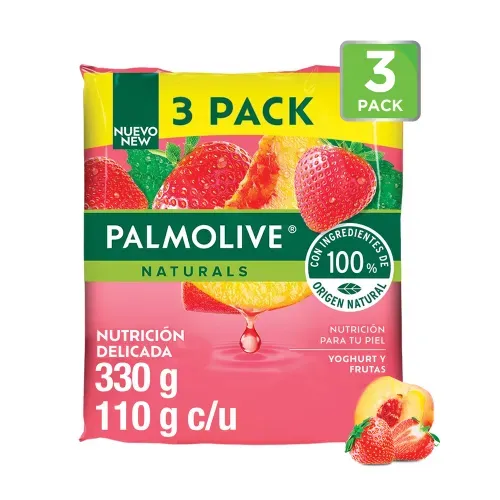 Jabon Corporal Palmolive Naturals Suavidad Natural Yoghurt y Frutas 3 Pack - 100 g