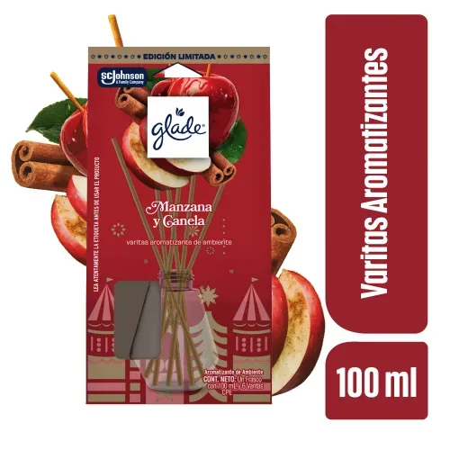 Aromatizante Glade varitas manzana y canela - 100 ml