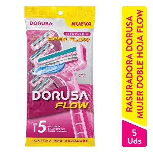 Rasuradora Dorusa Mujer doble hoja Flow 5 Uds
