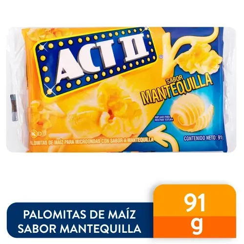Palomitas de maíz Act II sabor mantequilla - 91 g