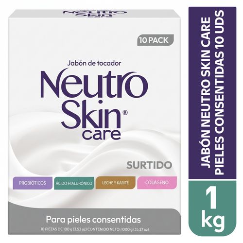 Jabón de tocador Neutro Skin pieles consentidas 10 pack - 1100 g
