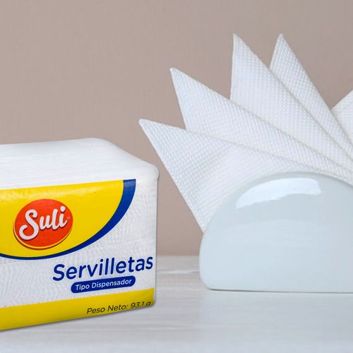 Dispensador de Servilletas Blanca Marca Suli -100 unidades