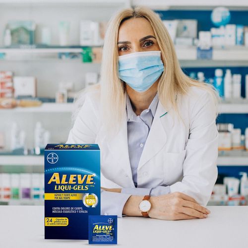 Analgésico y Antiinflamatorio Aleve liqui Gels -24 cápsulas-Precio indicado por aines simples