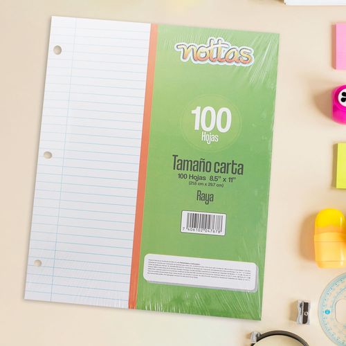 Nottas Hojas Papel Bond 100h Con Lineas