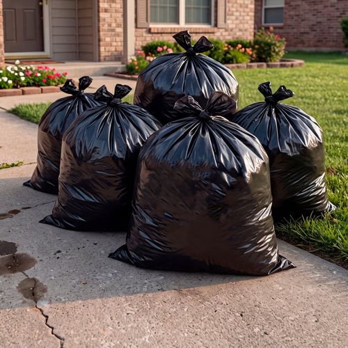 Bolsas Supermax para basura negra con manigueta grande - 10 uds