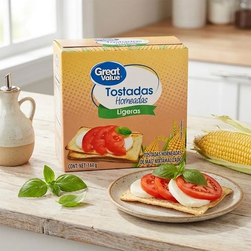 Tostadas Great Value de Maíz Ligeritas Horneadas - 144 g