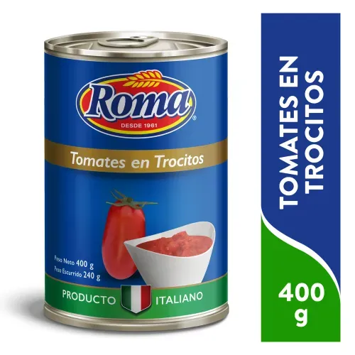 Tomate Roma Pelado Trocitos - 400 g