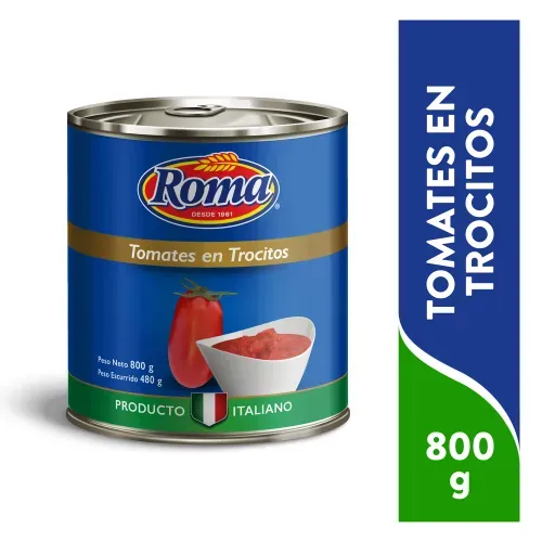 Tomate Roma Pelado Trocitos -800 g