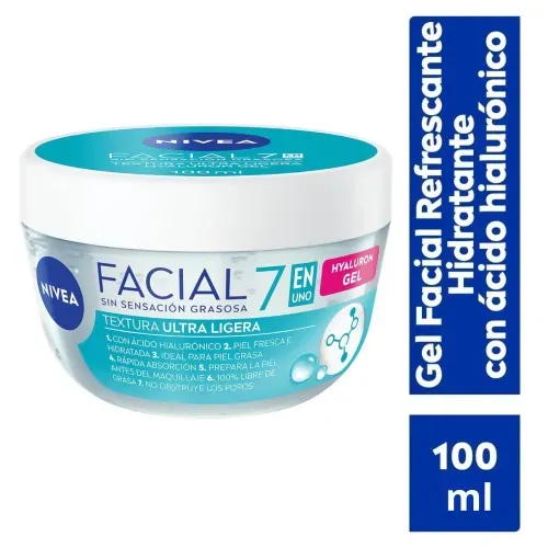 Gel Facial Nivea Refrescante Cuidado Facial Con Ácido Hialurónico - 100ml