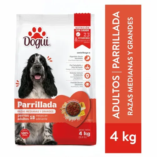 Alimento Dogui Para Perro Adulto Parrillada Razas Medianas Y Grandes - 4 kg