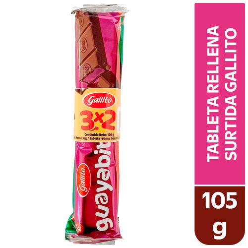 Tableta Gallito Rellena Surtido -105 g