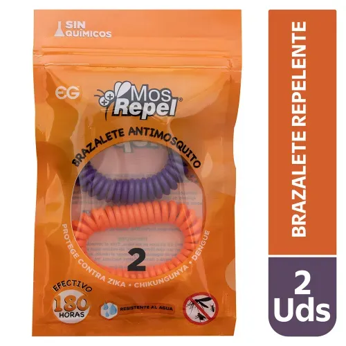 Brazalete antimosquito Mosrepel EG resistente al agua - 2 Pzas