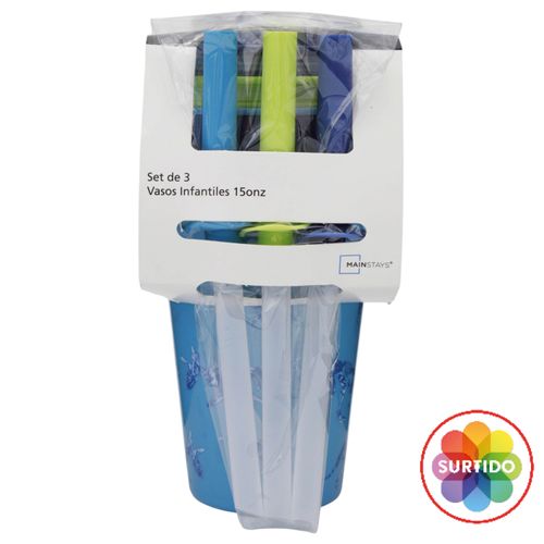 Ms Set De 3 Vasos Infantiles 15onz
