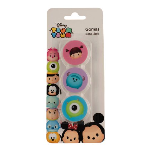 Borradores para lápiz Tsum Tsum - 3 piezas