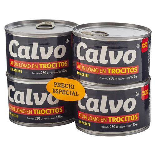 Atún Calvo trocitos en aceite 4 pack - 920 g