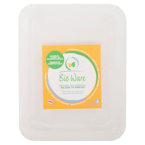 Bandeja Bio Ware desechable de papel - 12 Uds