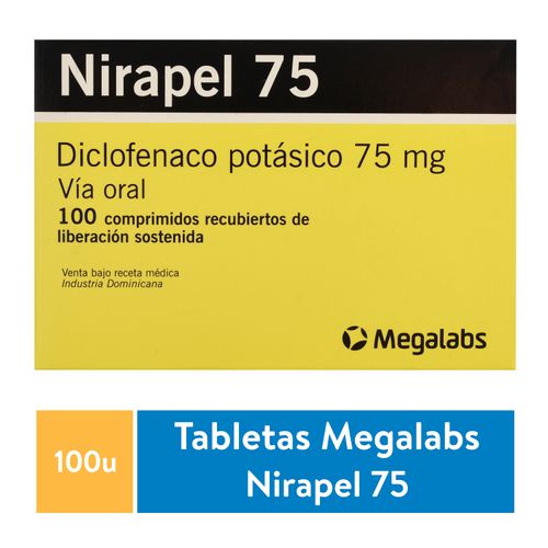 Nirapel, 75 mg caja 100 comprimidos - Precio indicado por comprimido