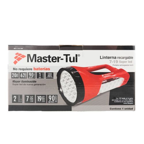 Linterna Grande Rojo Negro Con Luz En Ma
