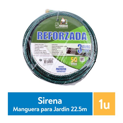 Manguera Sirena Reforzada 3 Capas - 22.5mt