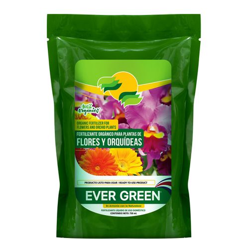 Fertilizante Líquido Ever Green Para Flores Y Orquideas - 750 Ml.