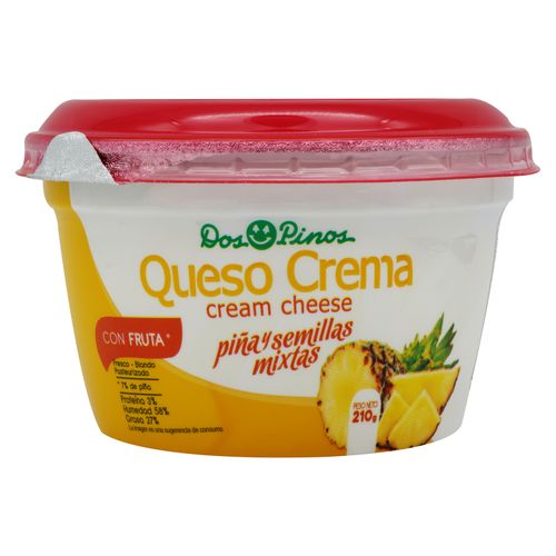 Queso Dos Pinos crema piña y semillas mixtas - 210 g