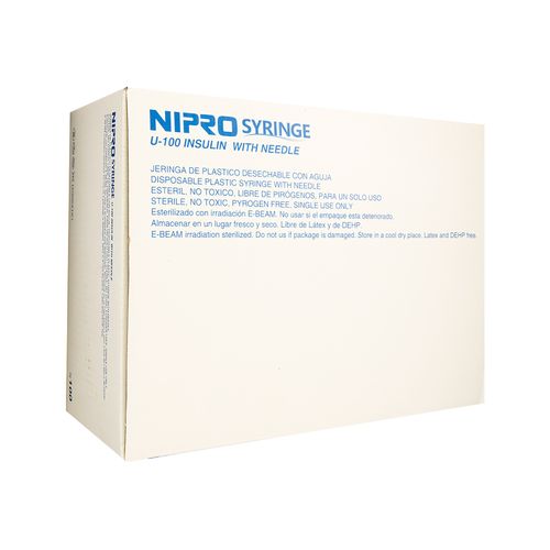 Jeringa Nipro Insulina 1ml 0.30x13Mm, Precio indicado por unidad