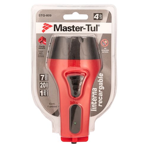 Linterna Master-Tul Recargable De 4 Led modelo STG-809 - Unidad