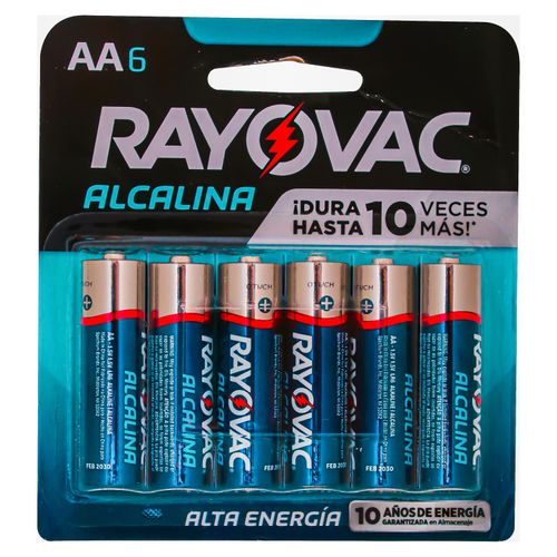 Batería Rayovac Alcalina AA - 6 Unidades