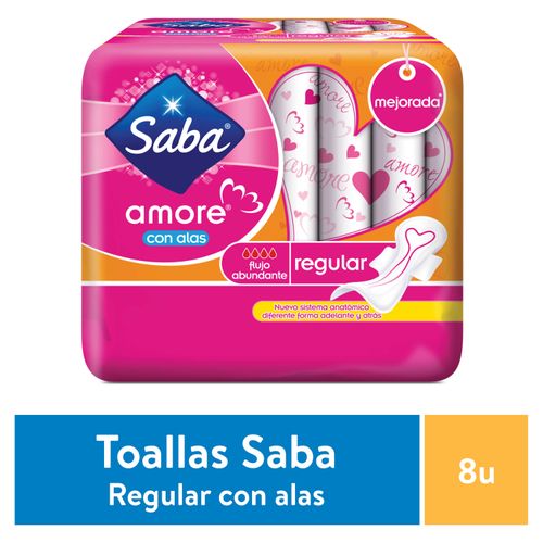 Toalla Femenina Saba Amore Regular Con Alas -8 uds