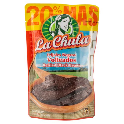 Frijol La Chula Molido Volteado Negro Doy Pack - 480gr