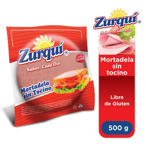 Mortadela Sin Tocino Zurguí, Libre De Glúten - 500g