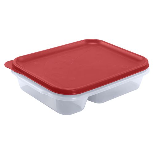 Tazón Guateplast  Rectangular con Division (3 Tz/710 Ml) color Rojo - unidad