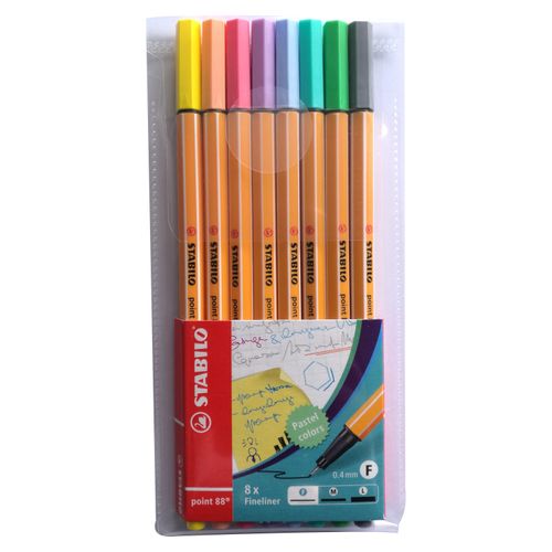 Plumilla Stabilo Point 88 Pastel 8 Clrs