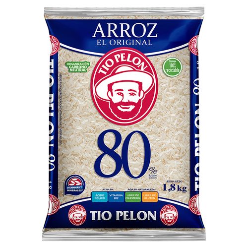 Arroz Tío Pelón 80% grano entero - 1800 g