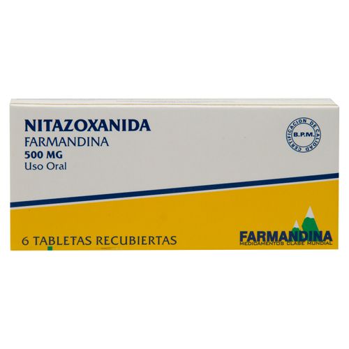 Nitazoxanida Farmadina 500 Mg, Caja 6 Tabletas