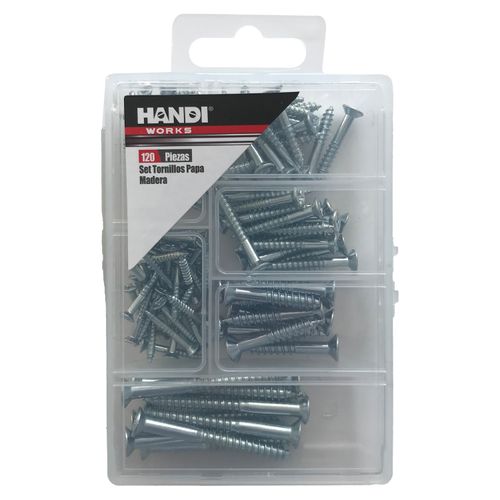 Set Tornillos Handiworks Para Madera -120 Piezas