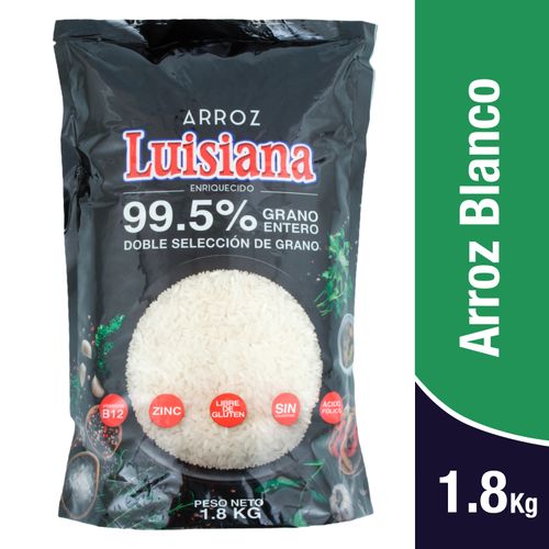 Arroz Luisiana 99,5% grano entero enriquecido - 1.8 kg