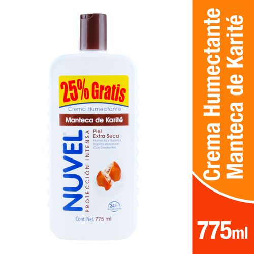 Crema corporal Nuvel manteca de karité para piel extra seca - 775 ml