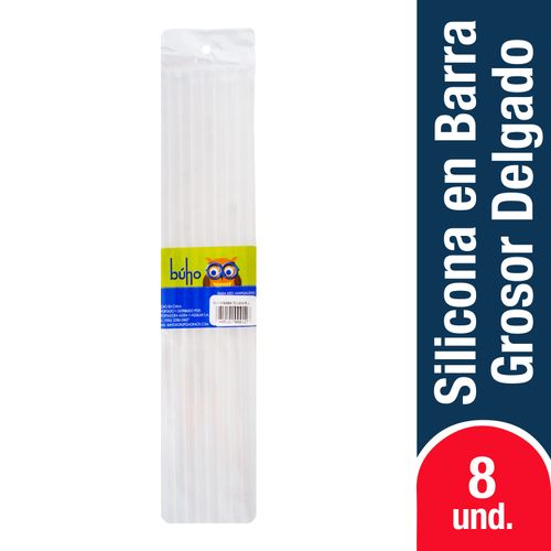 Silicón Barra Buho Delgado Largo Paquete - 8 Unidades