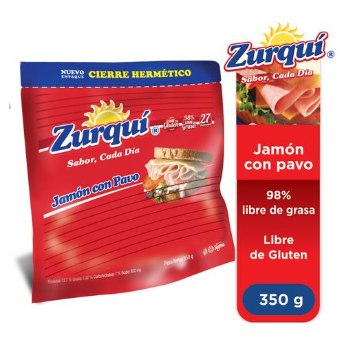 Jamón Zurquí con pavo zipack -350 g