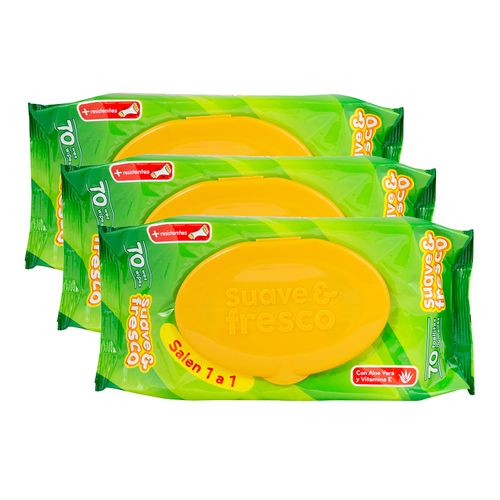 3 Pack Toalla Suave Y Fresco Regular -210 unidades