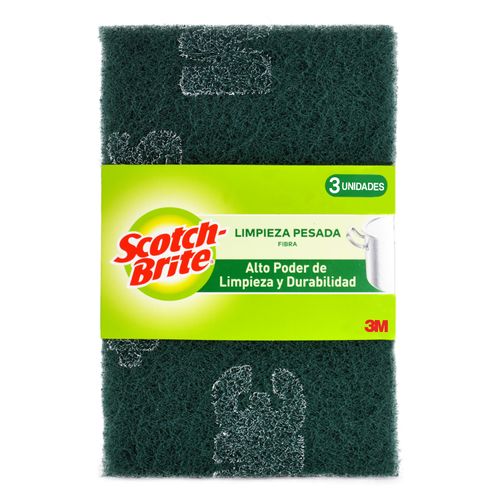 Fibra Verde Limpieza Pesada Scotch-Brite x 3 unidades