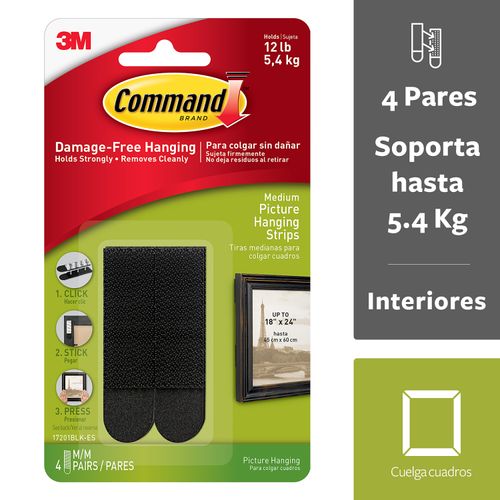 Tiras Cinta Cuadros Command Decoración Sin Daños - 4 Uds