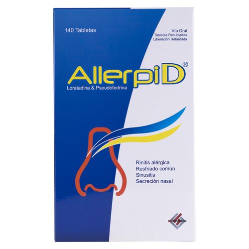 Loratadina + Pseudoefedrina Biopharma AllerpiD 5mg +120 mg, Precio indicado por unidad