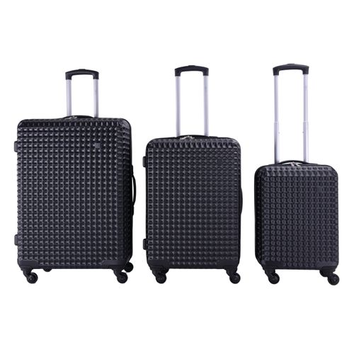 Set De 3 Maletas Mainstays Abs Con Rodos Color Negro - Unidad